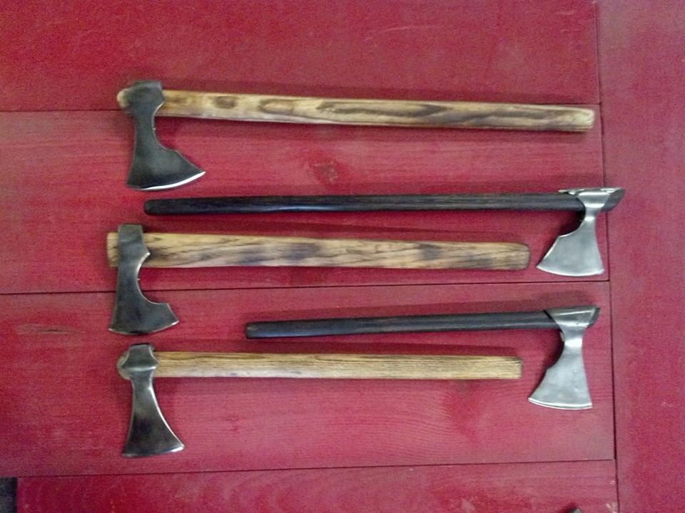 Hand forged functional hand tools, weapons and implements from 10th Century Viking to 18th Century American styles